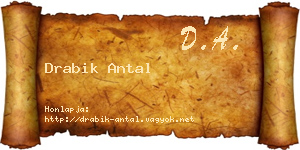 Drabik Antal névjegykártya